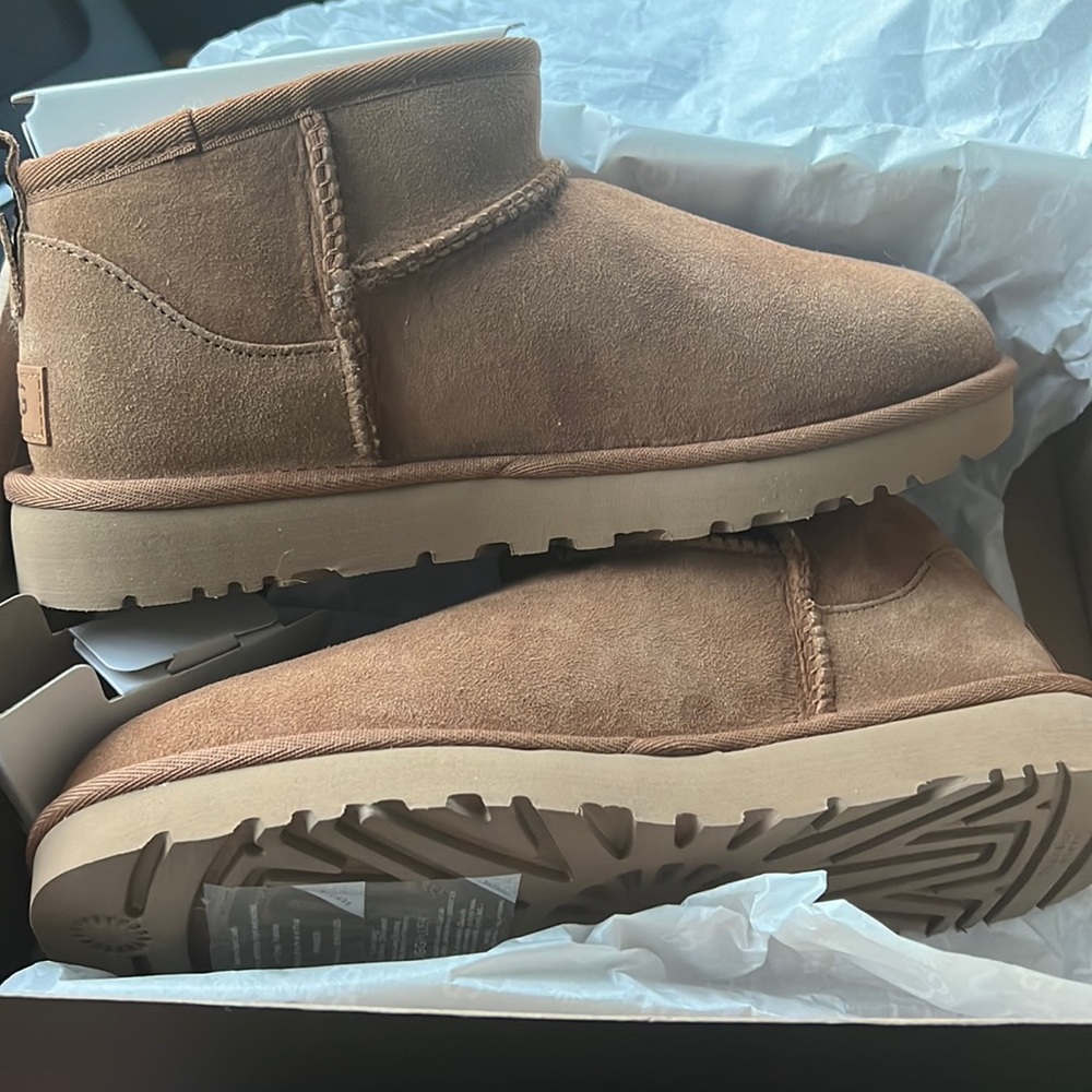 UGG Classic Ultra mini size 8 Authentic Chestnut